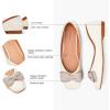 C.Paravano Women’s Flats | Genuine Leather | Women’s Ballet Flats | Square Toe Shoes | Leather Flats for Women(Ivory)