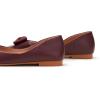 C.Paravano Women’s Flats | Genuine Leather | Women’s Ballet Flats | Square Toe Shoes | Leather Flats for Women(Wine)