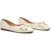 C.Paravano Women’s Flats with Metallic Bow | Casual Square Toe Ballet Flats | Comfortable Slip On White Flat Shoes | Women Dressy Shoes for Walking Wedding Work Office (Size 5.5,White)