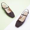 C.Paravano Women’s Slingback Flats | Sandals for Women | Block Heel Slingback | Closed Toe Sandals Women (Size 8,DCoffee)