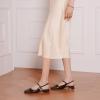 C.Paravano Women’s Slingback Flats | Sandals for Women | Block Heel Slingback | Closed Toe Sandals Women (Size 8,DCoffee)
