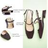 C.Paravano Women’s Slingback Flats | Sandals for Women | Block Heel Slingback | Closed Toe Sandals Women (Size 8,DCoffee)