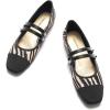 C.Paravano Mary Jane Shoes for Women, Women’s Square Toe Flats, Comfortable Mary Jane Flats, Stylish Slip On Dress Ballet Flat, Walking Shoes for Casual Work & Business (Size 8.5,Zebra)