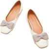 C.Paravano Women’s Flats | Genuine Leather | Women’s Ballet Flats | Square Toe Shoes | Leather Flats for Women(Ivory)