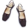 C.Paravano Women’s Slingback Flats | Sandals for Women | Block Heel Slingback | Closed Toe Sandals Women (Size 8,DCoffee)