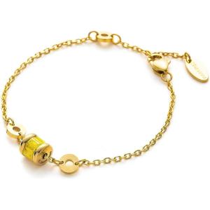 C.Paravano Bracelet for Women 18k Gold Plated Jewelry for Women Gold Plated Bracelets for Women Charm Bracelets Bracelets for Best Friends Adjustable Bracelets Boho Bracelets(F18-Yellow)