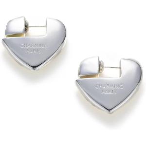 C.Paravano Sterling Silver Heart Hoop Earrings for Women