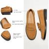 C.Paravano Genuine Leather Penny Loafers | Loafers for Women | Casual Slip On | Walking Flats Classic Driving Moccasins(Cognac)