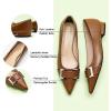 C.Paravano Womens Flats | Pointed Toe Flat | Black Flats for Women | Designer Shoes for Women | Ballet Flats(Size 8.5,Brown)