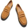 C.Paravano Genuine Leather Penny Loafers | Loafers for Women | Casual Slip On | Walking Flats Classic Driving Moccasins(Cognac)