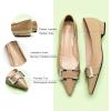 C.Paravano Flats for Women | Pointed Toe Flats | Ballet Flat | Women Dressy Shoes Comfortable(Beige-t)