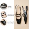 C.Paravano Women’s Flats | Slingback Flats | Flats for Women | Dress Sandal | Mary Jane(Black-t)