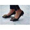 C.Paravano Pumps Shoes Women | Kitten Heels | Low Heel | Dress Shoes for Women | Pointed Toe Heels(Black)
