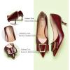 C.Paravano Pumps Shoes Women | Kitten Heels | Low Heel | Dress Shoes for Women | Pointed Toe Heels(Red)