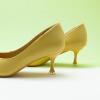 C.Paravano Pumps Shoes Women | Kitten Heels | Low Heel | Dress Shoes for Women | Pointed Toe Heels(Yellow)