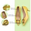 C.Paravano Pumps Shoes Women | Kitten Heels | Low Heel | Dress Shoes for Women | Pointed Toe Heels(Yellow)