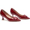 C.Paravano Womens Designer Pumps | Kitten Heels for Women | Low Heels | Heels for Women | Women Shoes Dressy(Red,Size 8)