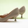C.Paravano Women’s Pumps | Kitten Heels Low Heels | Camel Leather Pumps | Party Shoes for Women(C-Camel,Size 8.5)