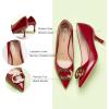 C.Paravano Women’s Pumps | Women Heels Closed Toe | Pumps Shoes Women | Chic Pointed Toe Design | Comfort Heels(Red)