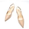 C.Paravano Slingback Heels for Women Pointed Toe Heels Sandals Slingback Pumps Low Heel Pointed Kitten Heels Slip On Work Pumps Dress Shoes(Size8.5,Beige Heel)