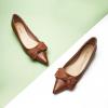 C.Paravano Women’s Pointed Toe Ballet Flats(Brown)