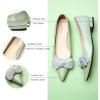 C.Paravano Women’s Pointed Toe Ballet Flats(Light Green)
