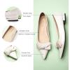 C.Paravano Women’s Pointed Toe Ballet Flats(White)