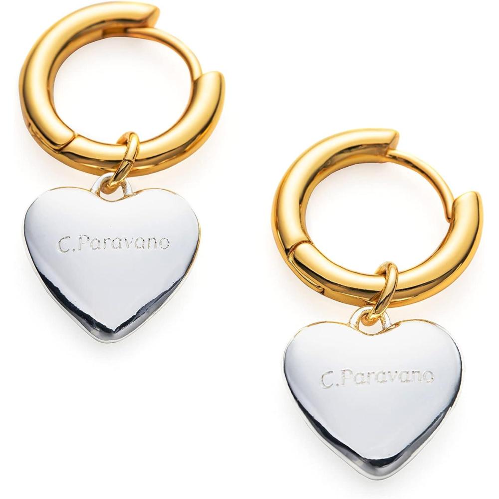 image:imageCParavano 18K Gold amp Sterling Silver Hoop Earrings for WomenEARRING17