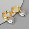 C.Paravano 18K Gold & Sterling Silver Hoop Earrings for Women(EARRING_17)