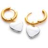 C.Paravano 18K Gold & Sterling Silver Hoop Earrings for Women(EARRING_17)