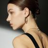 C.Paravano 18K Gold & Sterling Silver Hoop Earrings for Women(EARRING_49)