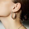 C.Paravano 18K Gold & Sterling Silver Hoop Earrings for Women(EARRING_49)