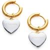 C.Paravano 18K Gold & Sterling Silver Hoop Earrings for Women(EARRING_17)