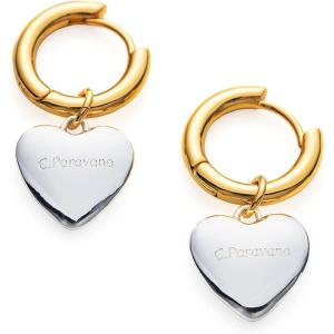 C.Paravano 18K Gold & Sterling Silver Hoop Earrings for Women(EARRING_17)