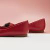 C.Paravano Flats for Women | Pointed Toe Flats | Ballet Flats | Women Shoes Dressy Comfortable(Red)