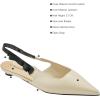 C.Paravano Women’s Slingback | Leather Slingback Flats | Pointed Toe Slingback Shoes | Comfort Heeled Sandal | Slip on Flats Shoes for Wedding(White-flats)