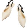 C.Paravano Women’s Slingback | Leather Slingback Flats | Pointed Toe Slingback Shoes | Comfort Heeled Sandal | Slip on Flats Shoes for Wedding(White-flats)
