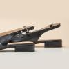 C.Paravano Slingback Flats for Women | Mary Jane Flats | Womens Sandals | Square Toe Shoes(Black)