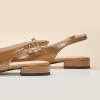 C.Paravano Slingback Flats for Women | Mary Jane Flats | Womens Sandals | Square Toe Shoes(Brown)