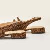 C.Paravano Slingback Flats for Women | Mary Jane Flats | Womens Sandals | Square Toe Shoes(Leopard)