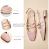 C.Paravano Slingback Flats for Women | Mary Jane Flats | Womens Sandals | Square Toe Shoes(Pink)