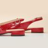 C.Paravano Slingback Flats for Women | Mary Jane Flats | Womens Sandals | Square Toe Shoes(Red)