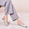 C.Paravano Slingback Flats for Women | Mary Jane Flats | Womens Sandals | Square Toe Shoes(Silver)