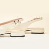 C.Paravano Slingback Flats for Women | Mary Jane Flats | Womens Sandals | Square Toe Shoes(White)