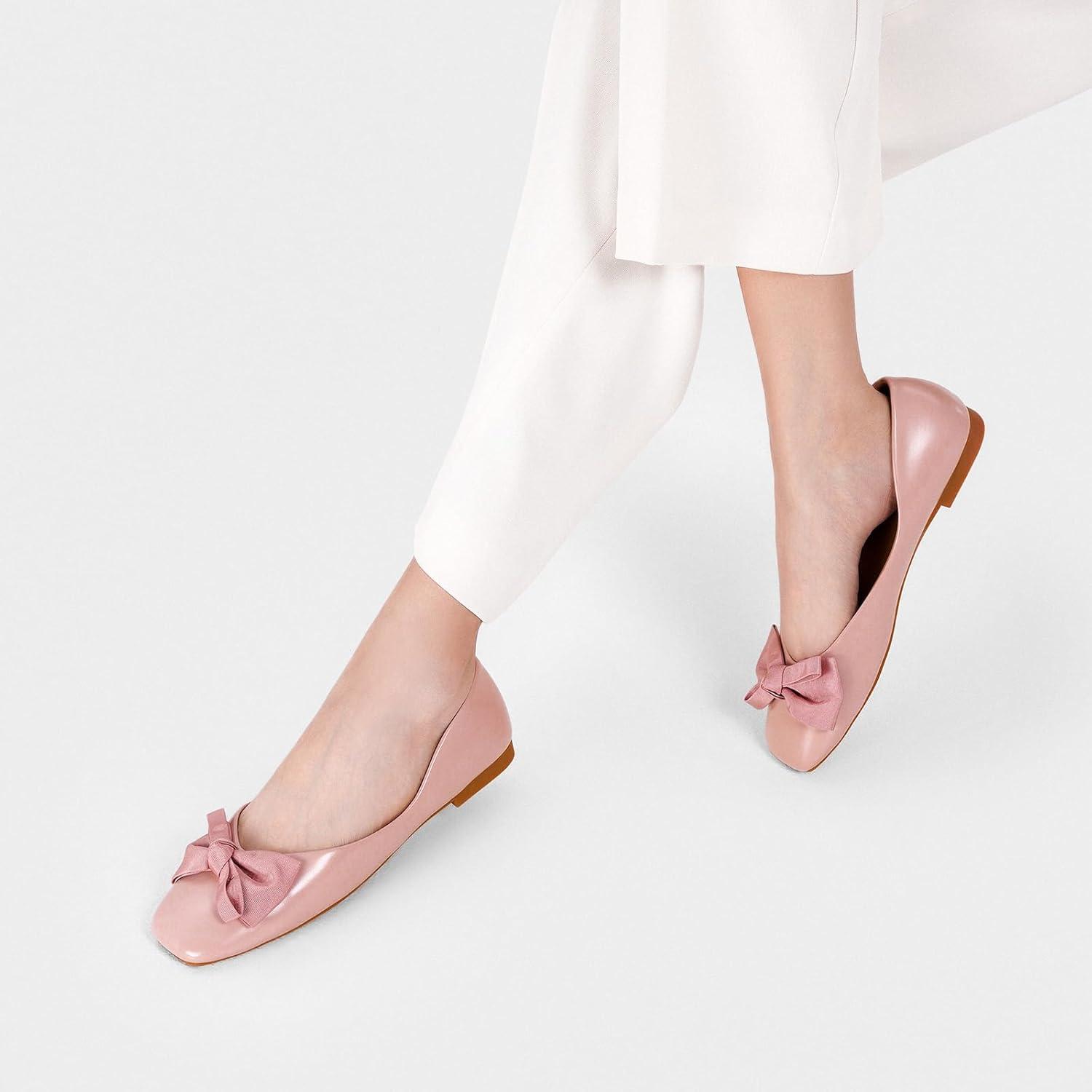 image:imageCParavano Flats for Women Square Toe Shoes Ballet Flats Dressy Women ShoesBtpink