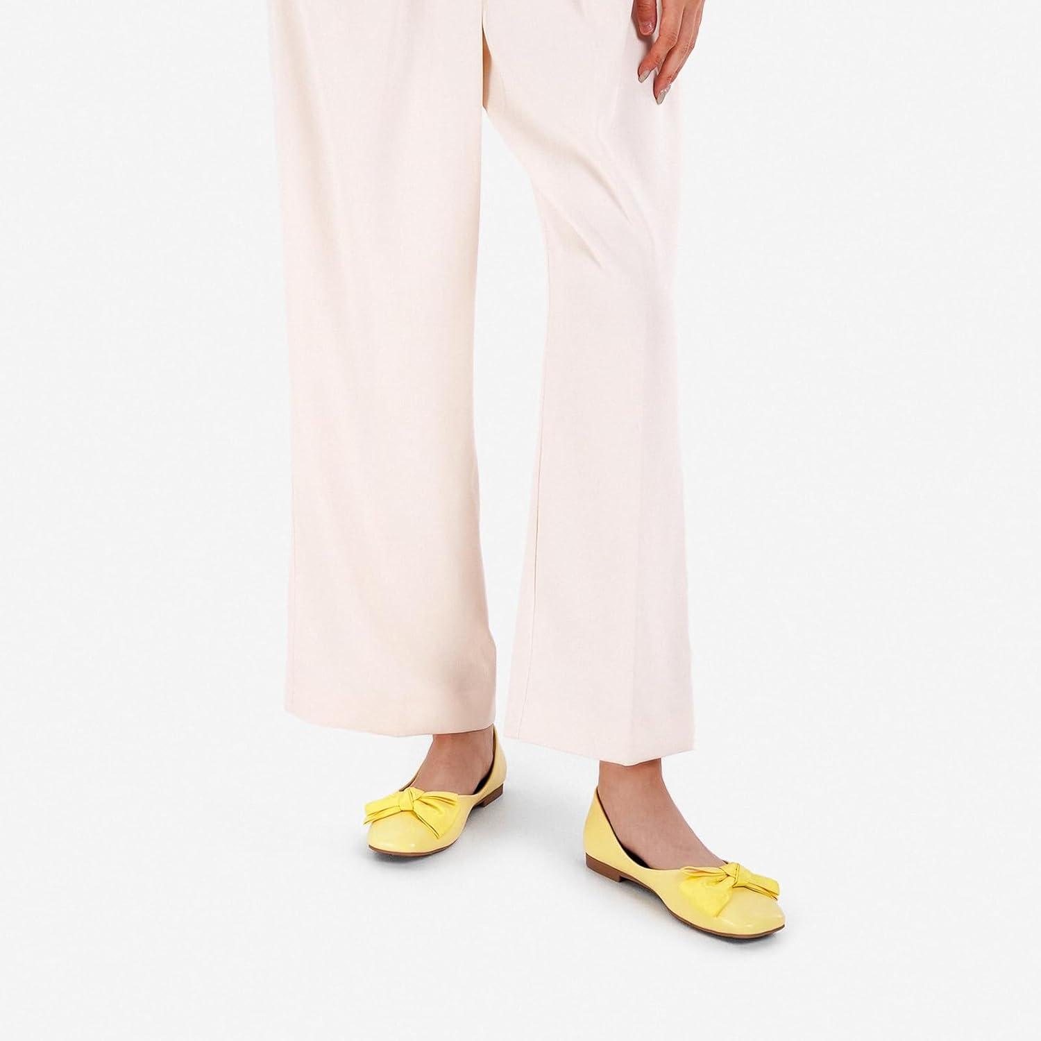 image:imageCParavano Flats for Women Square Toe Shoes Ballet Flats Dressy Women ShoesBtyellow