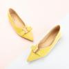 C.Paravano Flats for Women | Pointed Toe Flats | Ballet Flats | Women Shoes Dressy Comfortable(Yellow Velvet)