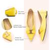 C.Paravano Flats for Women | Pointed Toe Flats | Ballet Flats | Women Shoes Dressy Comfortable(Yellow Velvet)