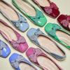 C.Paravano Flats for Women | Square Toe Shoes | Ballet Flats | Dressy Women Shoes(Bean Red Patent)
