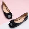 C.Paravano Flats for Women | Square Toe Shoes | Ballet Flats | Dressy Women Shoes(Black New Patent)